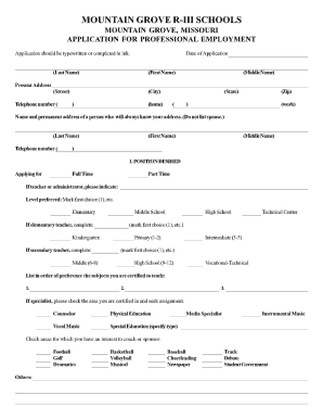 Additional Information Form