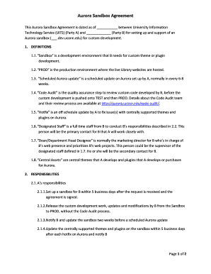 Aurora Sandbox Agreement - University of Connecticut - uits uconn
