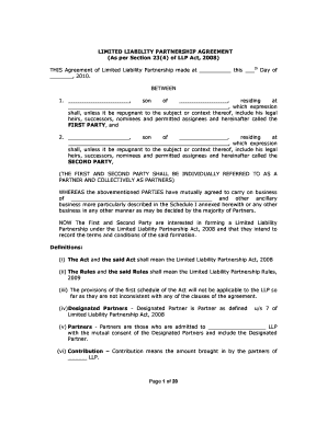 Limited Liability Partnership Agreement