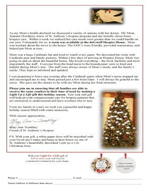 St. Anthony's Hospice Donation Form