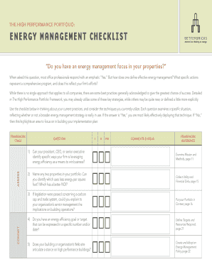 Energy Management Checklist