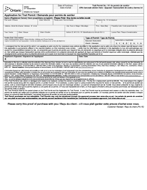 Ontario Trail Permit Application