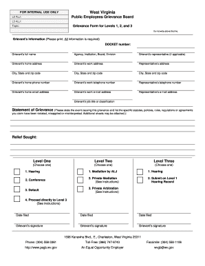 West Virginia Public Employees Grievance Form