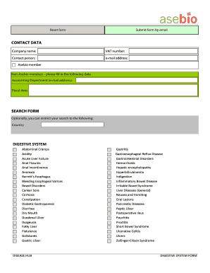 Digestive System Disease Hub Form