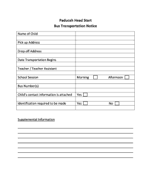 Bus Transportation Notice