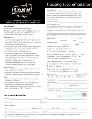 Kiwanis Convention Housing Form