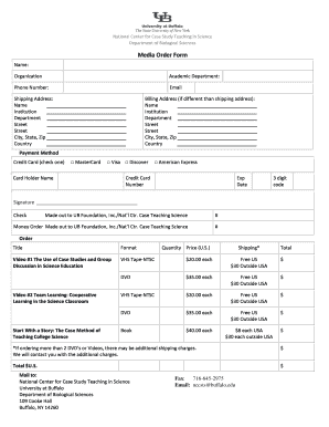 Media Order Form