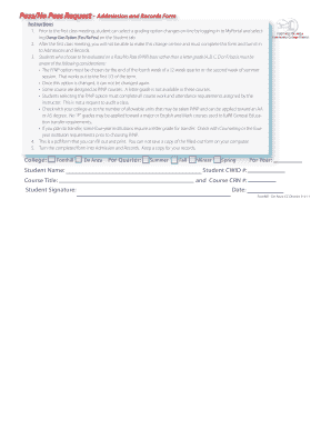 Pass/No Pass Request Form