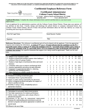 Confidential Employee Reference Form