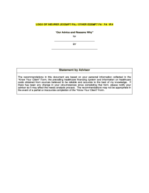 Health Insurance Recommendation Form