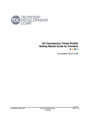 UC Connexxus Travel Profile Getting Started Guide for