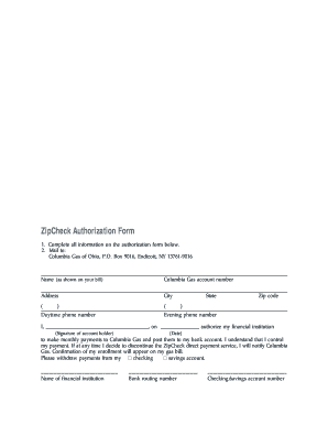 ZipCheck Authorization Form