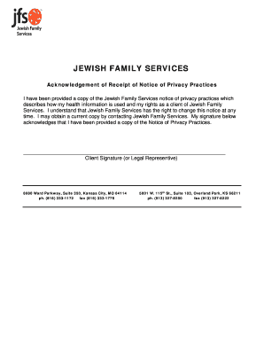 Acknowledgement of Receipt of Notice of Privacy Practices