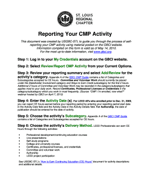 Fillable Online Reporting Your CMP Activity Fax Email Print - pdfFiller