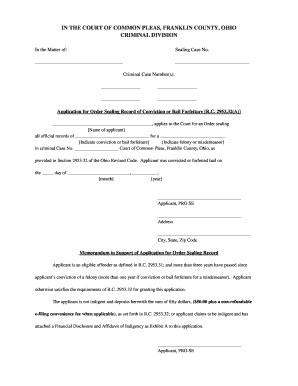 Application for Sealing Criminal Record