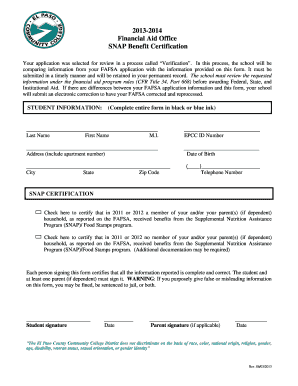 SNAP Benefit Certification Form