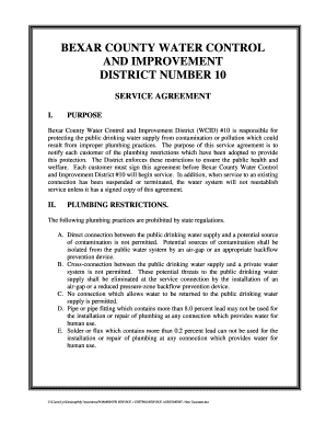 Bexar County Water Service Agreement