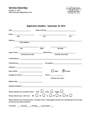 Adult Volunteer Registration Form