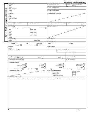 EU Veterinary Certificate for Meat