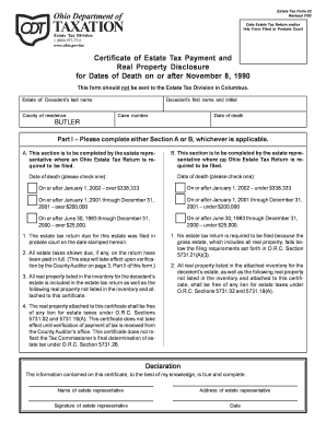 Ohio Estate Tax Form 22
