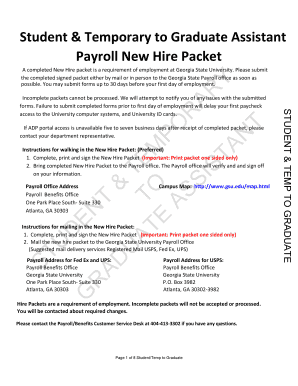 Georgia State University New Hire Packet