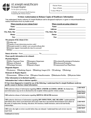 Healthcare Information Release Authorization
