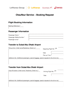 Chauffeur Service Booking Request