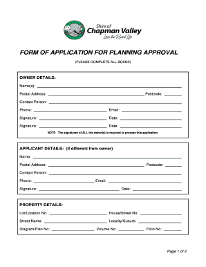 Planning Approval Application Form