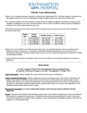 Charity Care Application