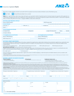 ANZ Income Update Form