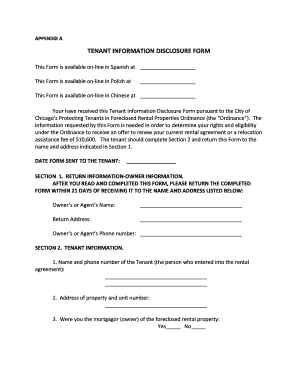 Tenant Information Disclosure Form