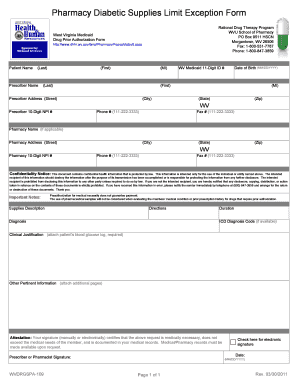 West Virginia Medicaid Diabetic Supplies Limit Exception Form