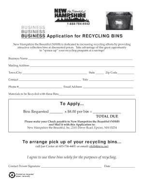 Business Application for Recycling Bins