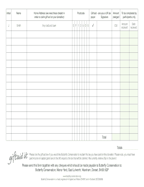 UK Gift Aid Donation Form