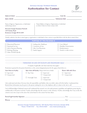 Authorization for Contact