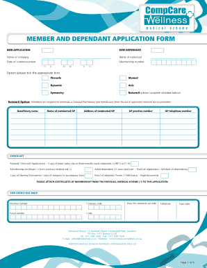 Member and Dependant Application Form