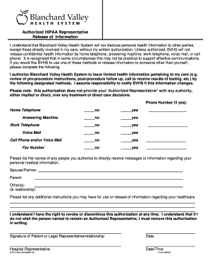 HIPAA Release of Information Authorization
