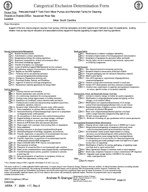 Categorical Exclusion Determination Form