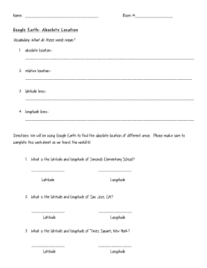 Geography Worksheet