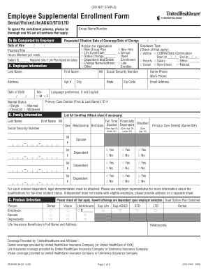 Employee Supplemental Enrollment Form