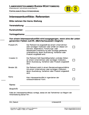 Interessenkonflikte: Referenten