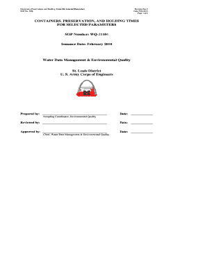 SOP Containers Preservation HoldingTimeskpsdoc - mvs-wc mvs usace army