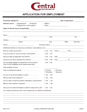 Application for Employment