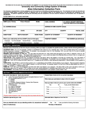 Alien Information Collection Form