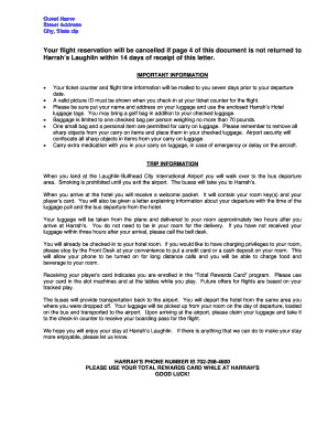 Harrah's Laughlin Tour Participant Agreement