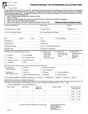 Foreign National Tax Information Collection Form