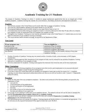 J-1 Academic Training Authorization Form