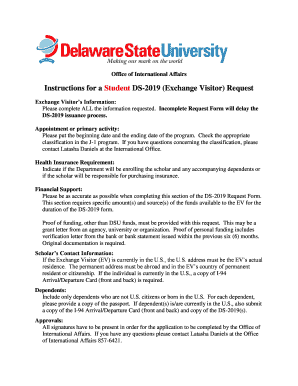 Student DS-2019 Request Form