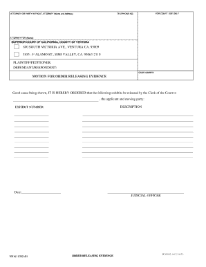 Motion for Order Releasing Evidence