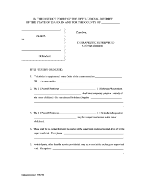 Therapeutic Supervised Access Order